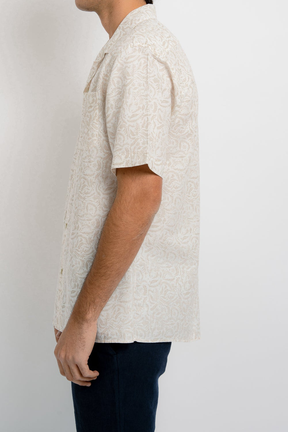 ARNAUD Linen VM Print Beige - Shirts - Jacques Zolty Saint Barths