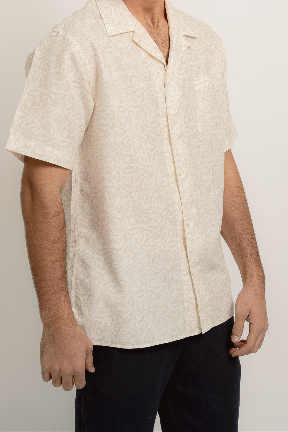 ARNAUD Linen VM Print Beige - Shirts - Jacques Zolty Saint Barths