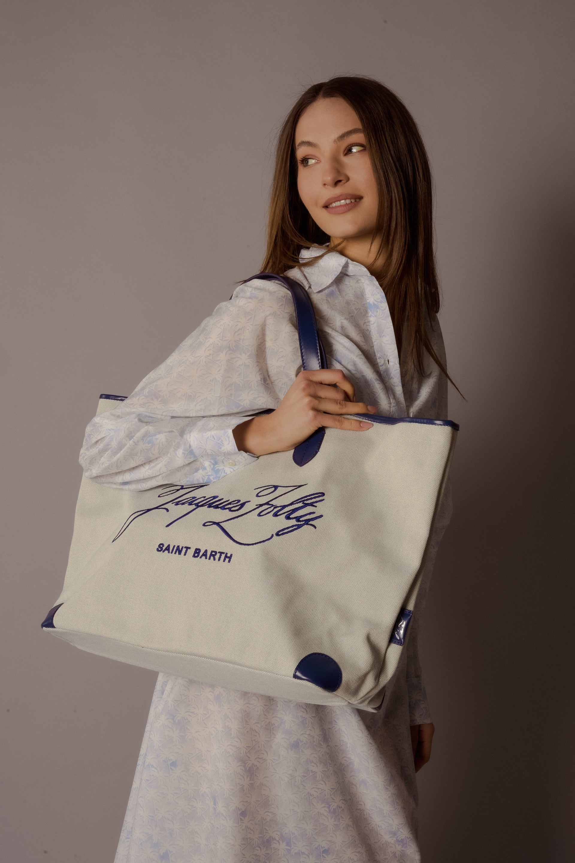 TRILLIONAIRE Accessories Large Beach Bag Grana with Embroidered JZ Logo
