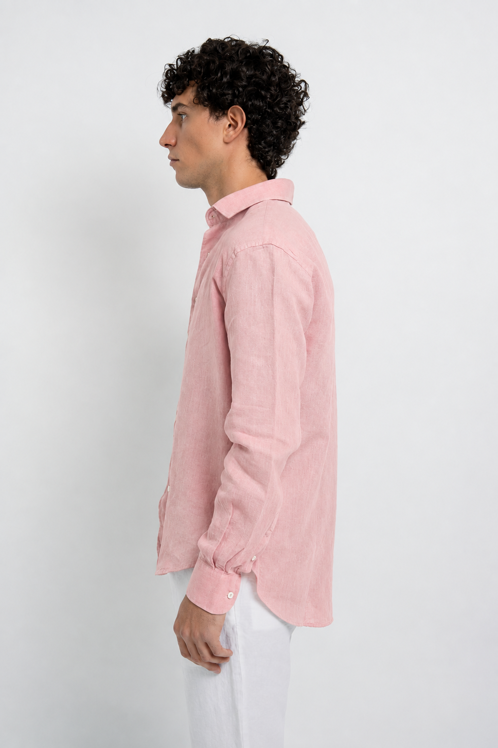Jacques Linen Shirt in Pale Pink