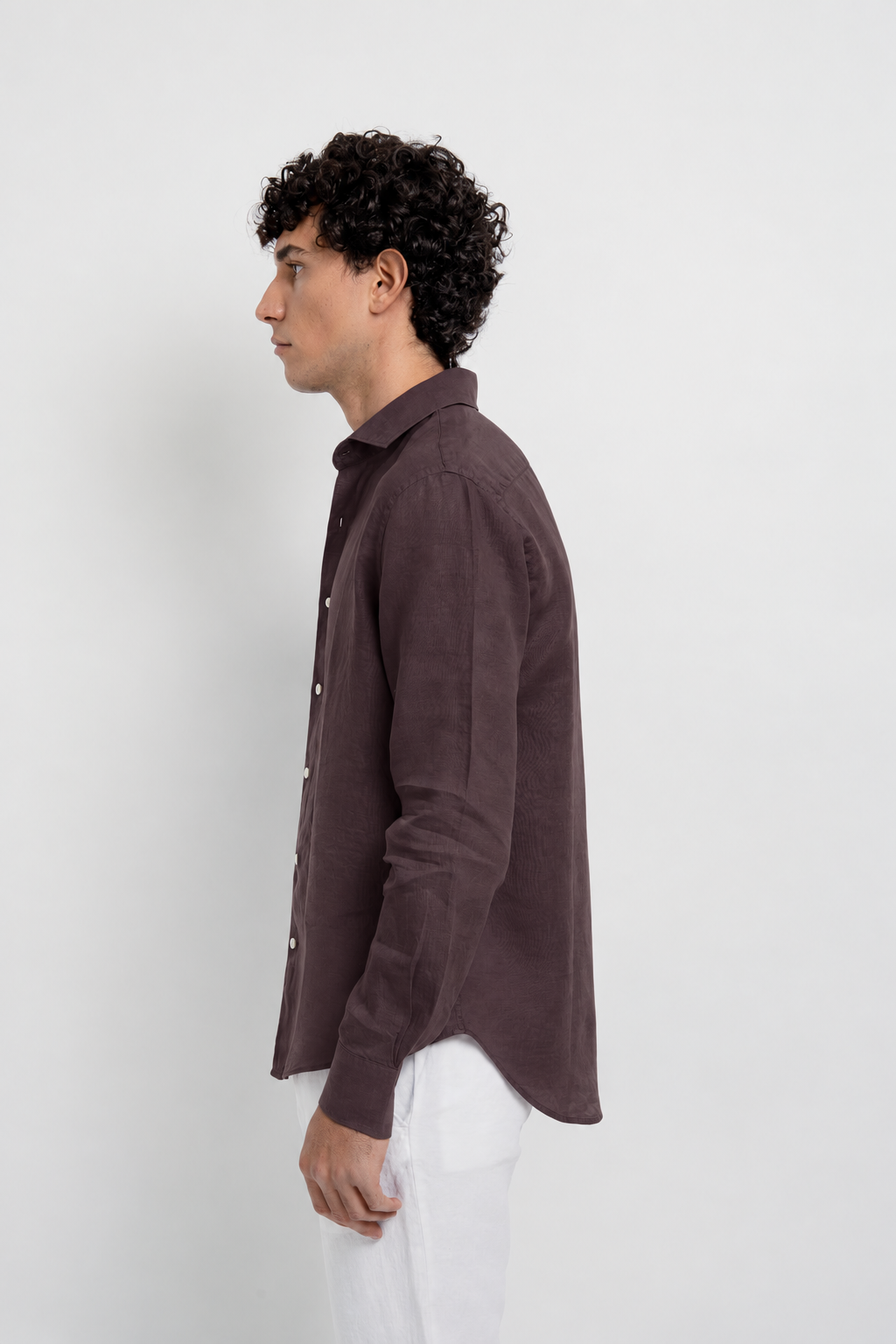 Jacques Linen Shirt in Seal Brown