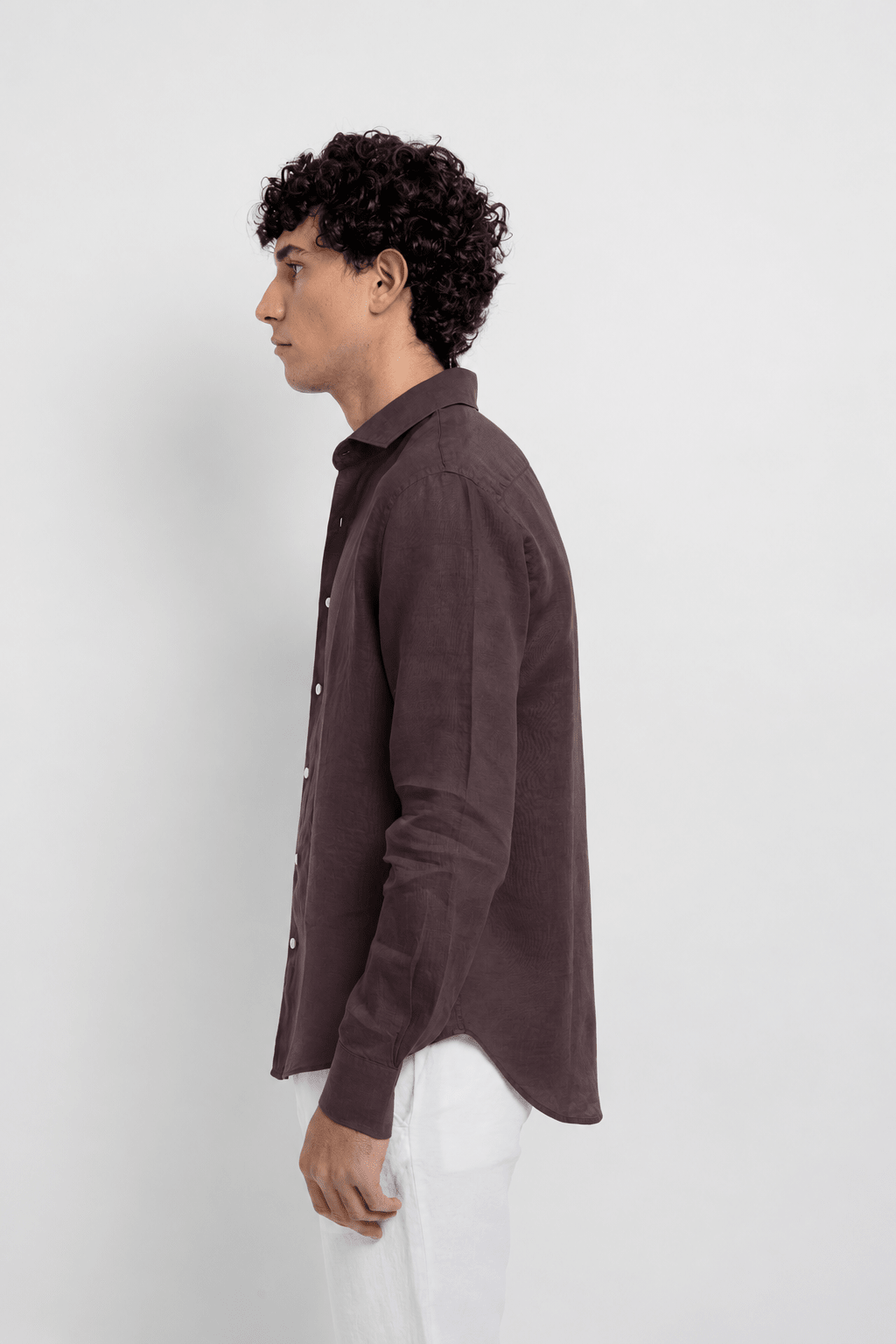 Jacques Linen Shirt in Seal Brown - Shirts - Jacques Zolty Saint Barths