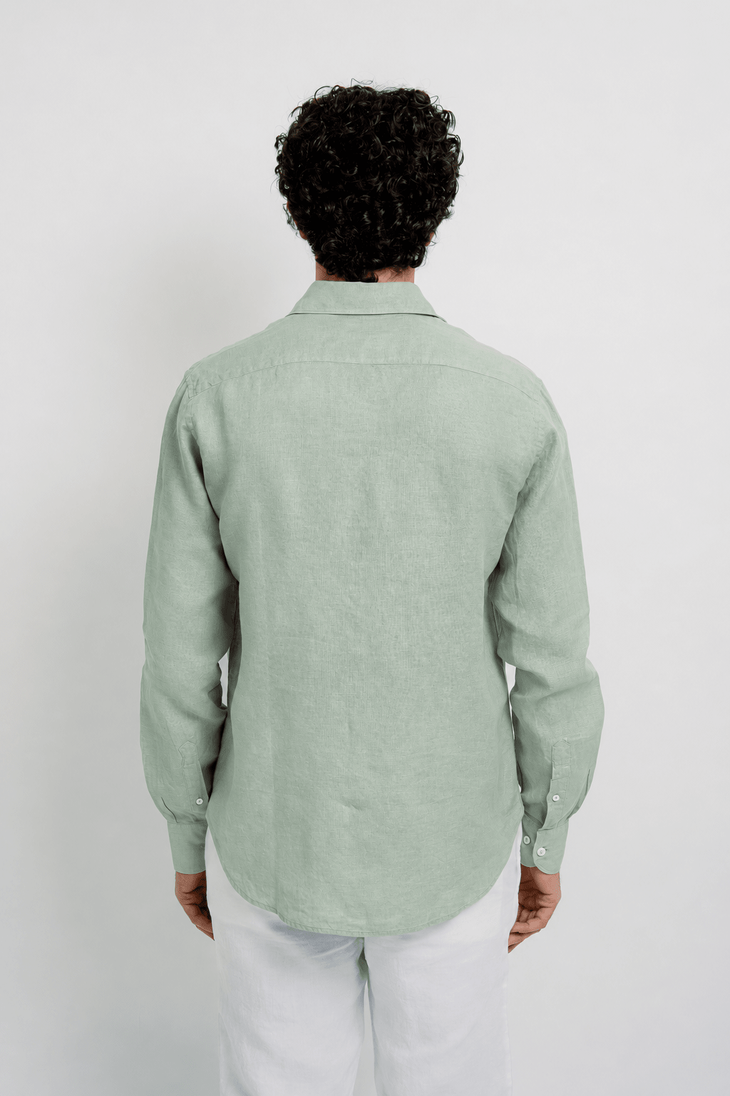 Jacques Linen Shirt in Sage - Shirts - Jacques Zolty Saint Barths