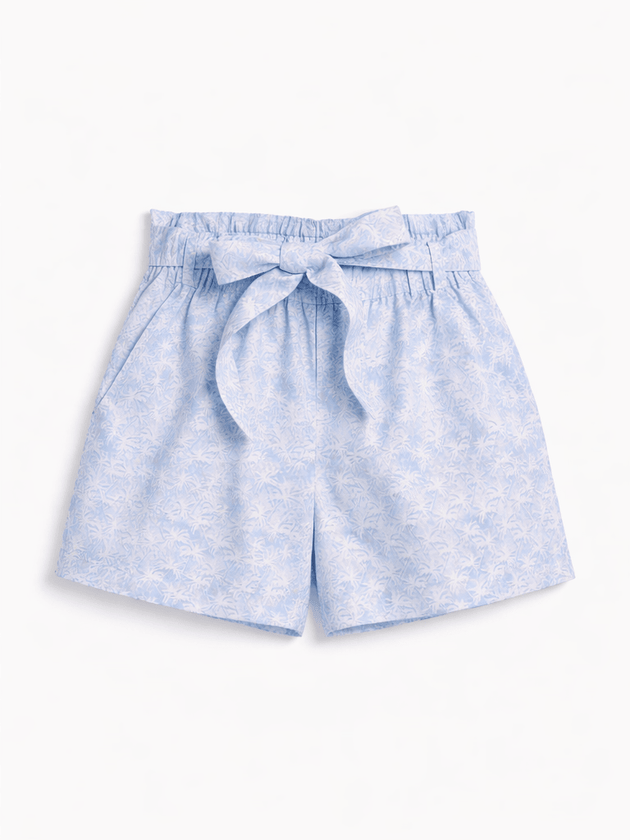 NOEMI Belted Shorts Palms Print - Shorts - Jacques Zolty Saint Barths