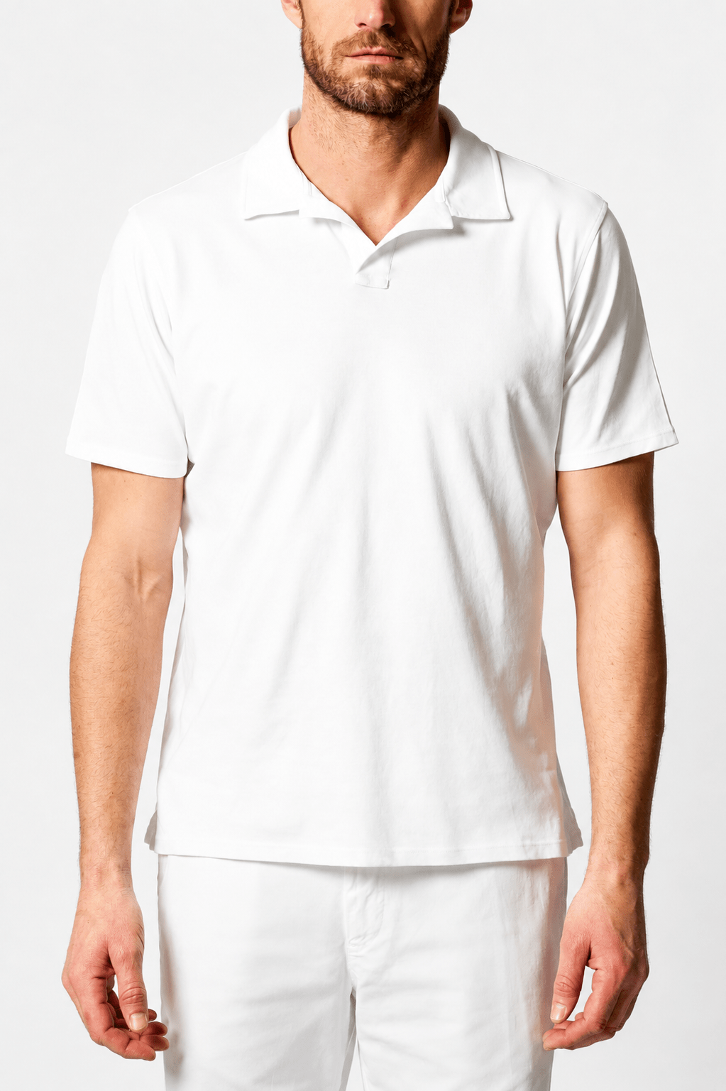 Paul Cotton Polo Short Sleeve in White - Polos - Jacques Zolty Saint Barths