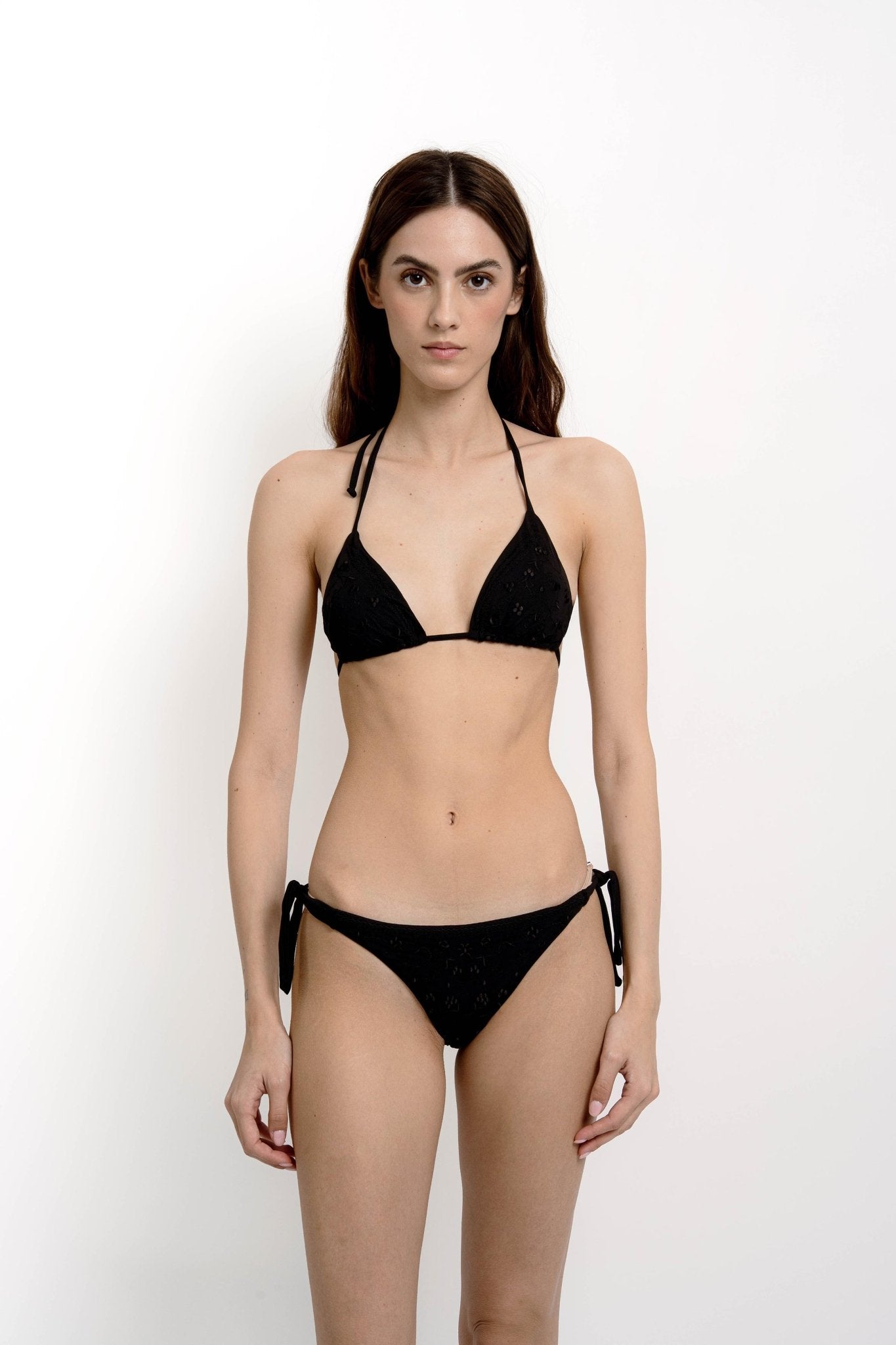 PATRI Embroidered Bikini Triangle Top Tie side Bottom - Bikini - Jacques Zolty Saint Barths