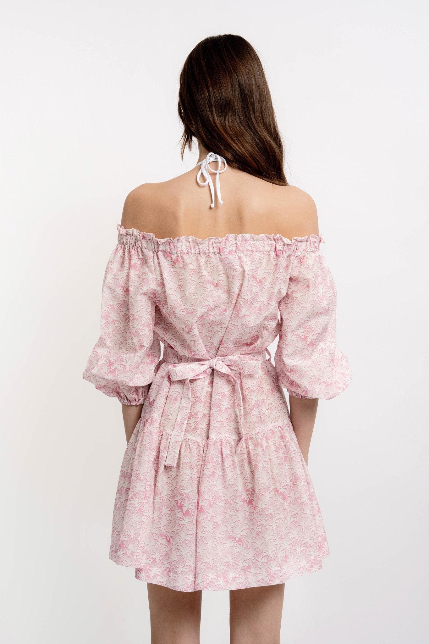 GISELLE Women's Short Dress Palms Print - Dresses - Jacques Zolty Saint Barths