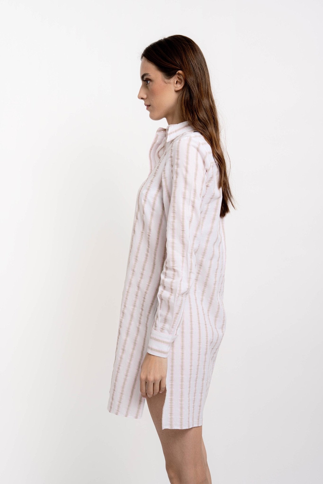 ALISHA Women's Long Striped Shirt - Dresses - Jacques Zolty Saint Barths
