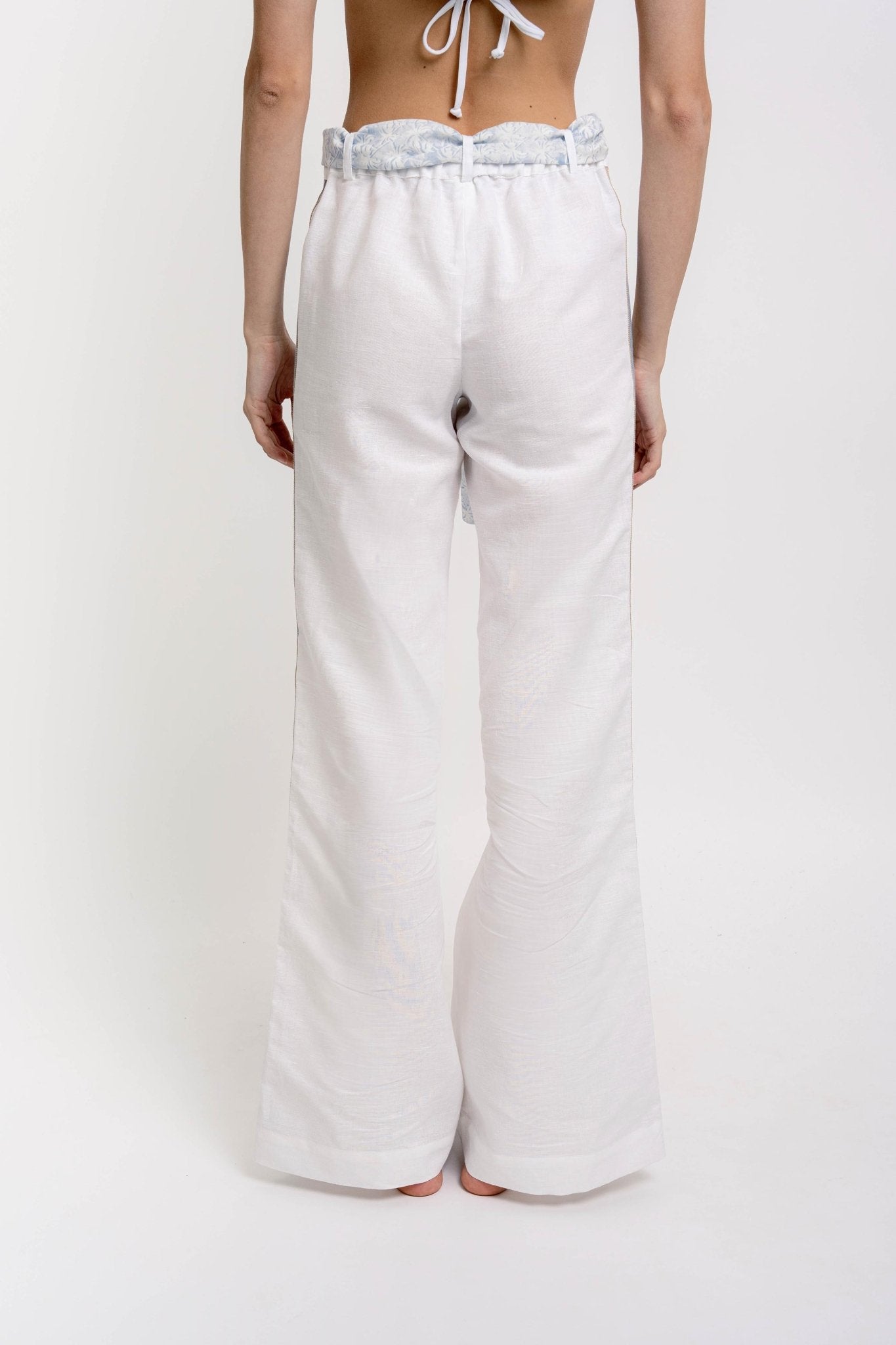 KEYLA Women's Striped Trousers Linen - Pants - Jacques Zolty Saint Barths