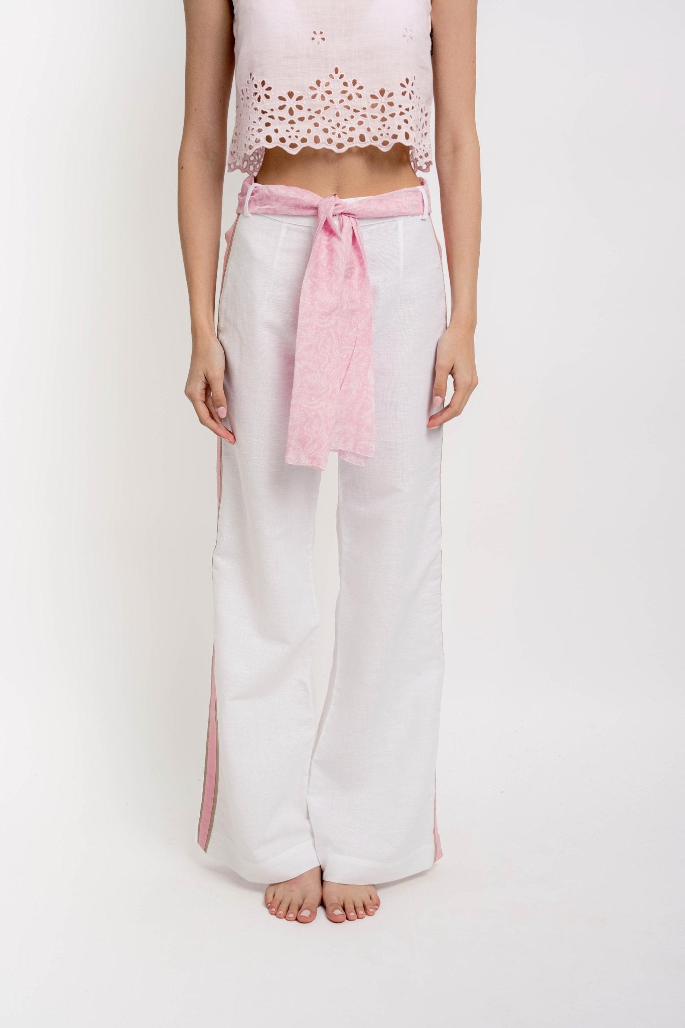 KEYLA Women's Striped Trousers Linen - Pants - Jacques Zolty Saint Barths