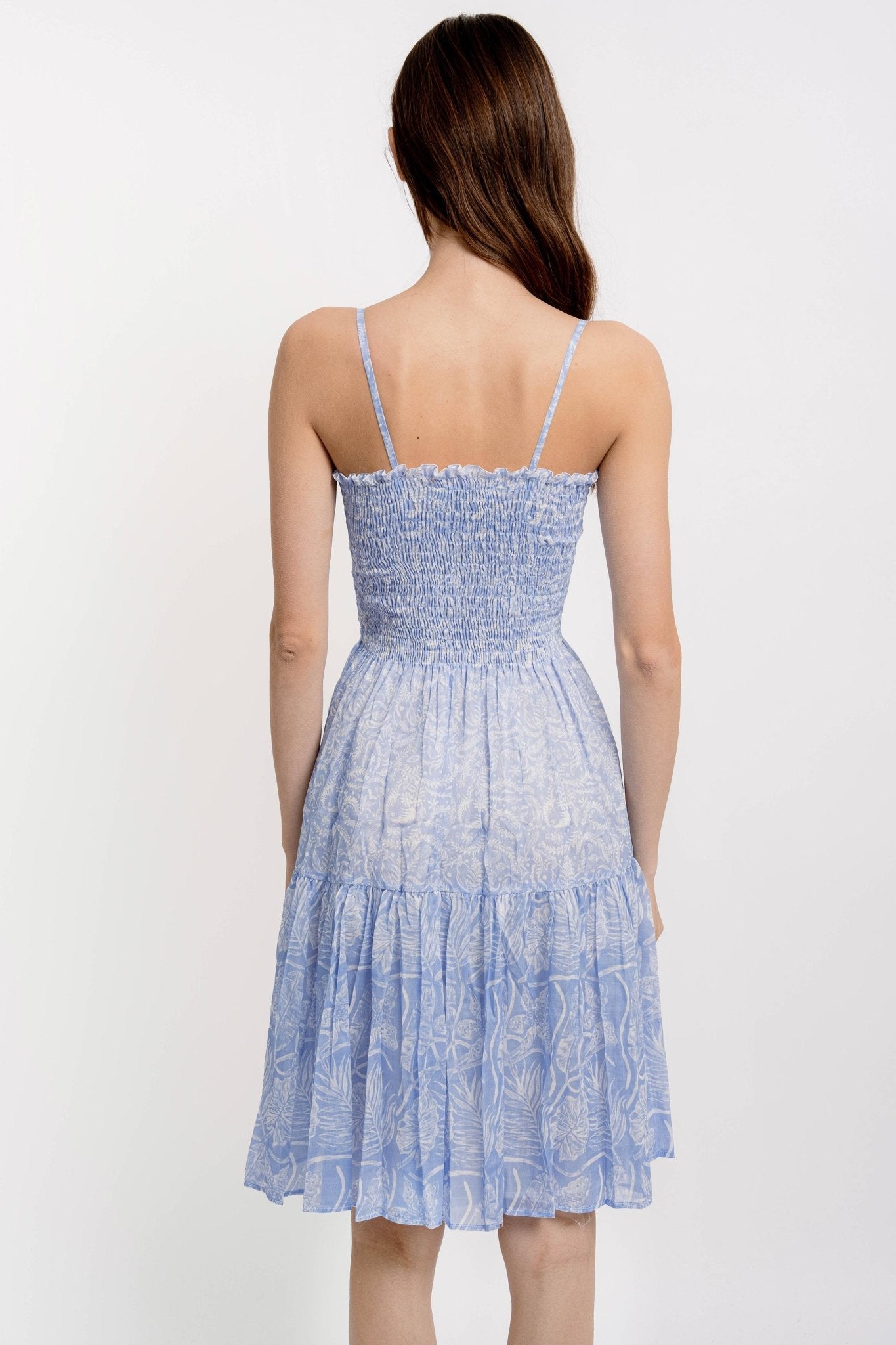 BROOKE Short Strap Dress Silky Cotton VM Print - Dresses - Jacques Zolty Saint Barths