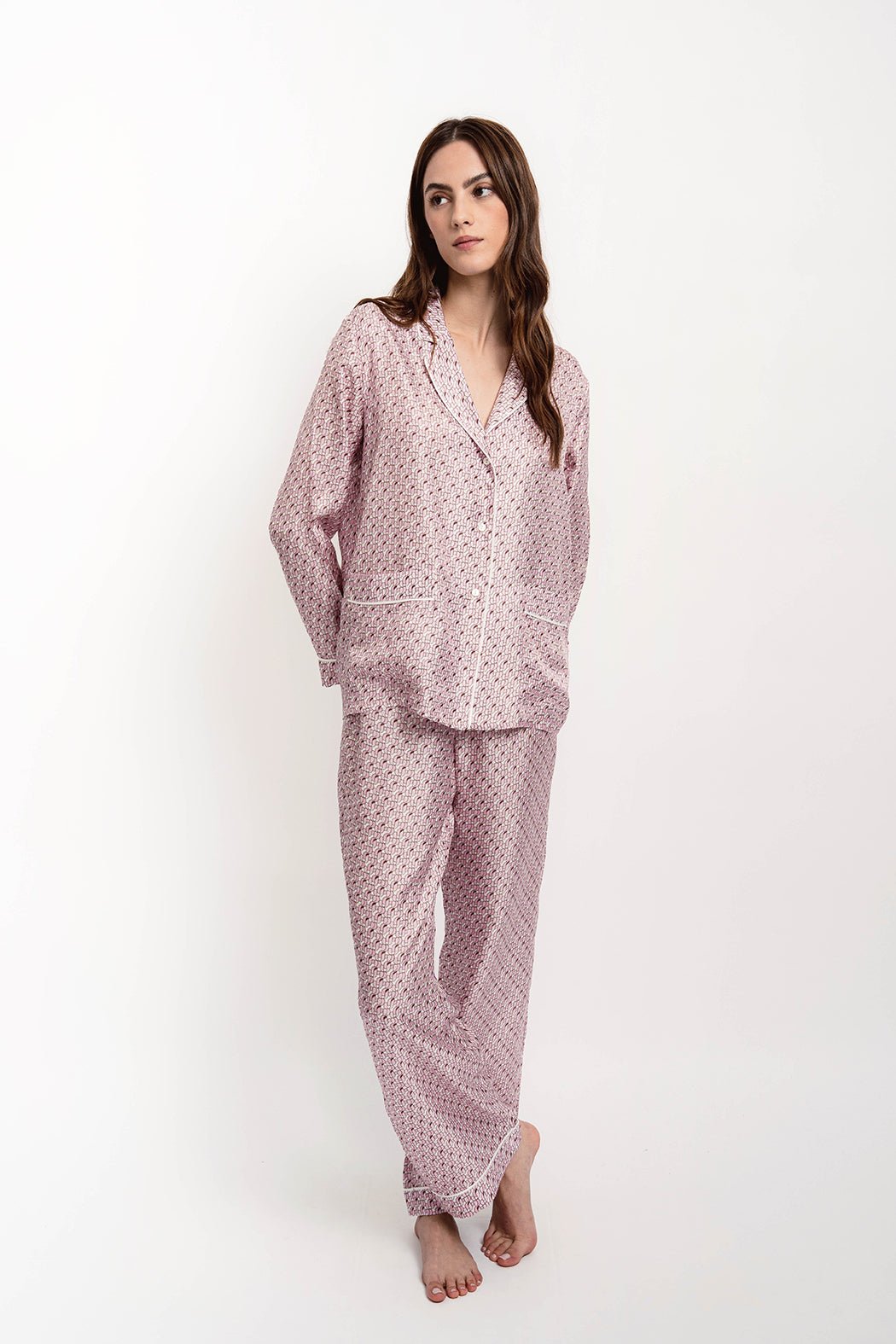 JACKIE Silk Pyjama JZ Print - Loungewear - Jacques Zolty Saint Barths