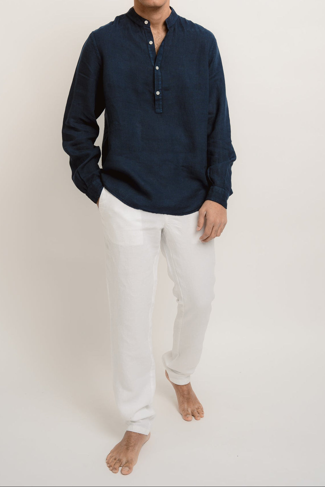 LOUIS Linen Polo Long Sleeve - T-Shirts & Polos - Jacques Zolty Saint Barths