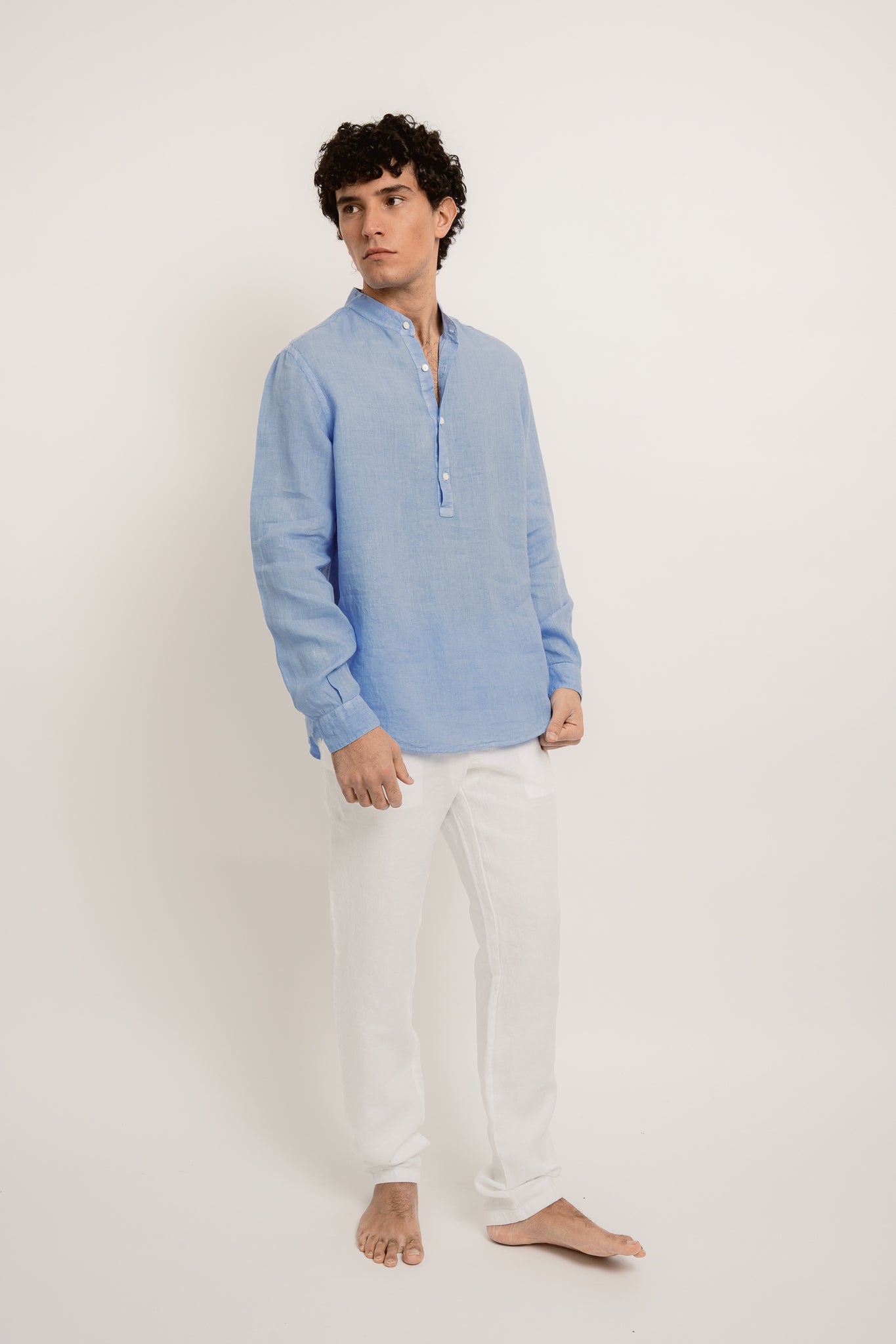 LOUIS Linen Polo Long Sleeve - T-Shirts & Polos - Jacques Zolty Saint Barths