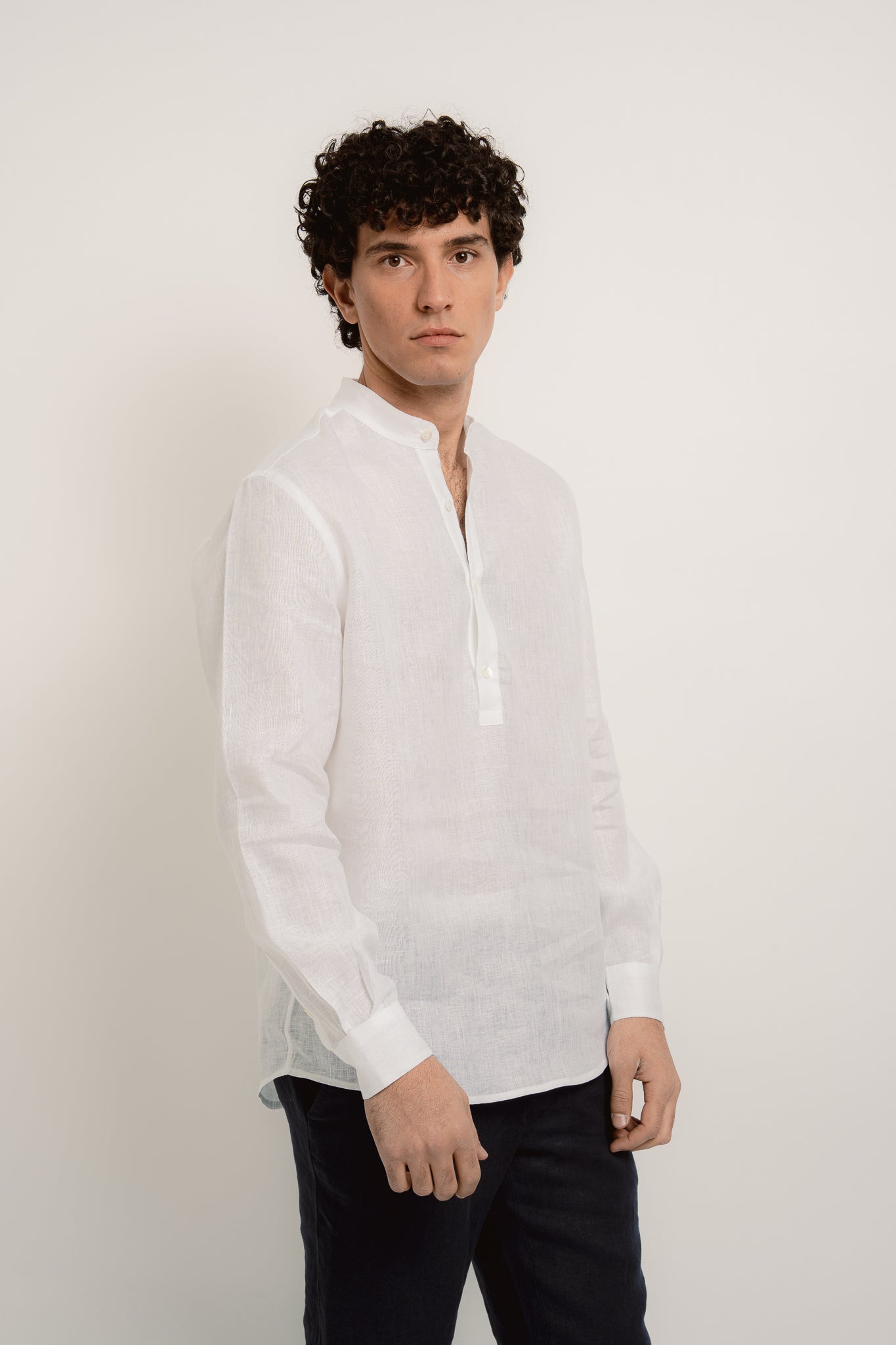 LOUIS Linen Polo Long Sleeve - T-Shirts & Polos - Jacques Zolty Saint Barths
