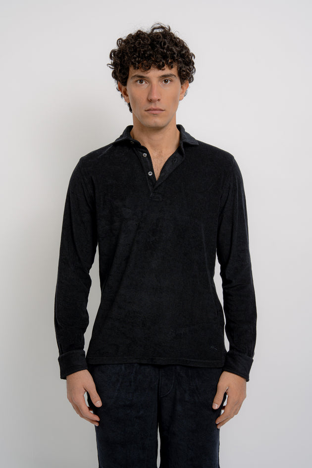 PETER Terry Cotton Polo Long Sleeve - T-Shirts & Polos - Jacques Zolty Saint Barths