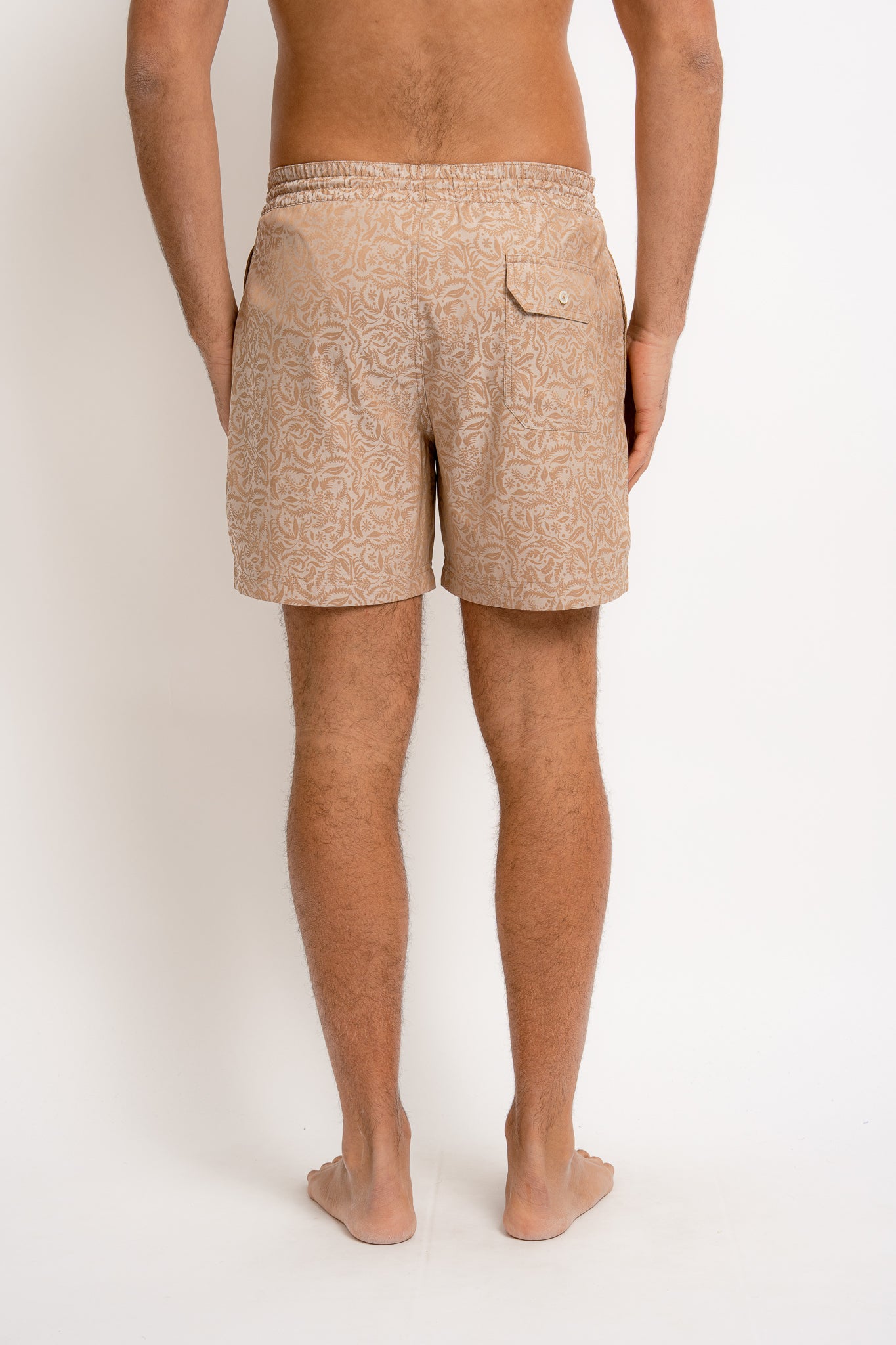 ALBERT Swimwear Jacquard Print Beige - Swim Shorts - Jacques Zolty Saint Barths