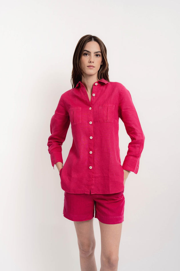 AUDREY Women's Linen Shirt - Shirts - Jacques Zolty Saint Barths