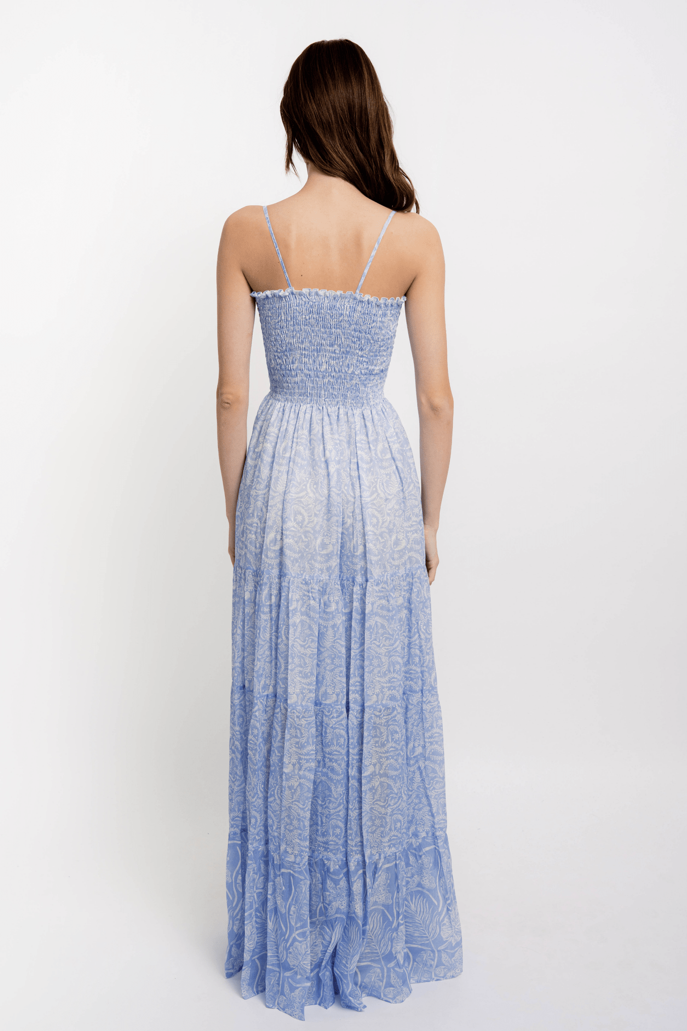 IRENE Long Strap Dress Silky Cotton VM Print - Dresses - Jacques Zolty Saint Barths
