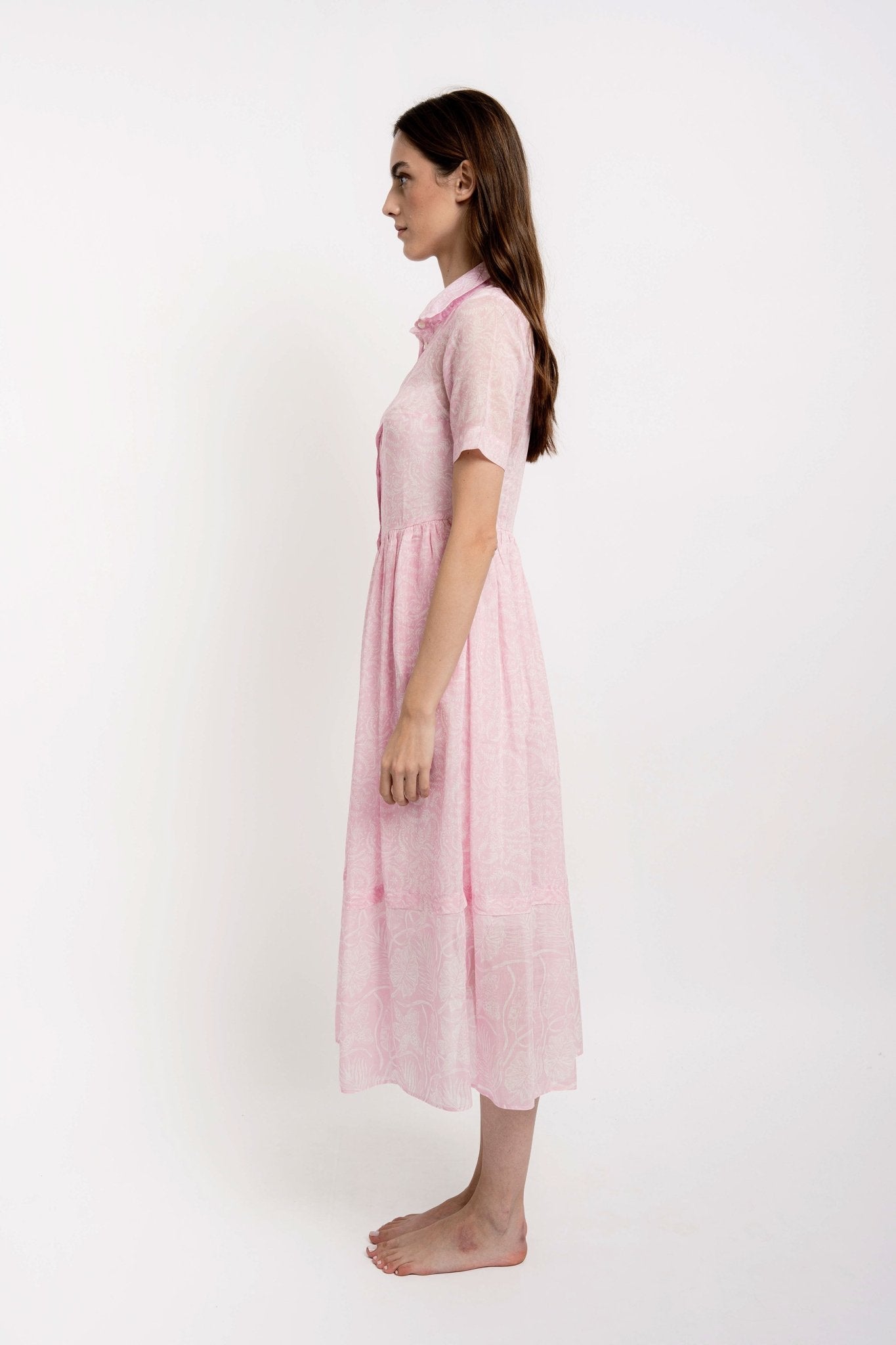 SALLY Shirt Dress Silky Cotton VM Print - Dresses - Jacques Zolty Saint Barths