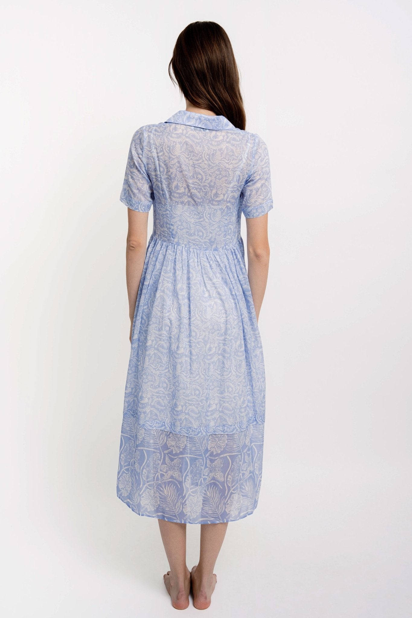 SALLY Shirt Dress Silky Cotton VM Print - Dresses - Jacques Zolty Saint Barths