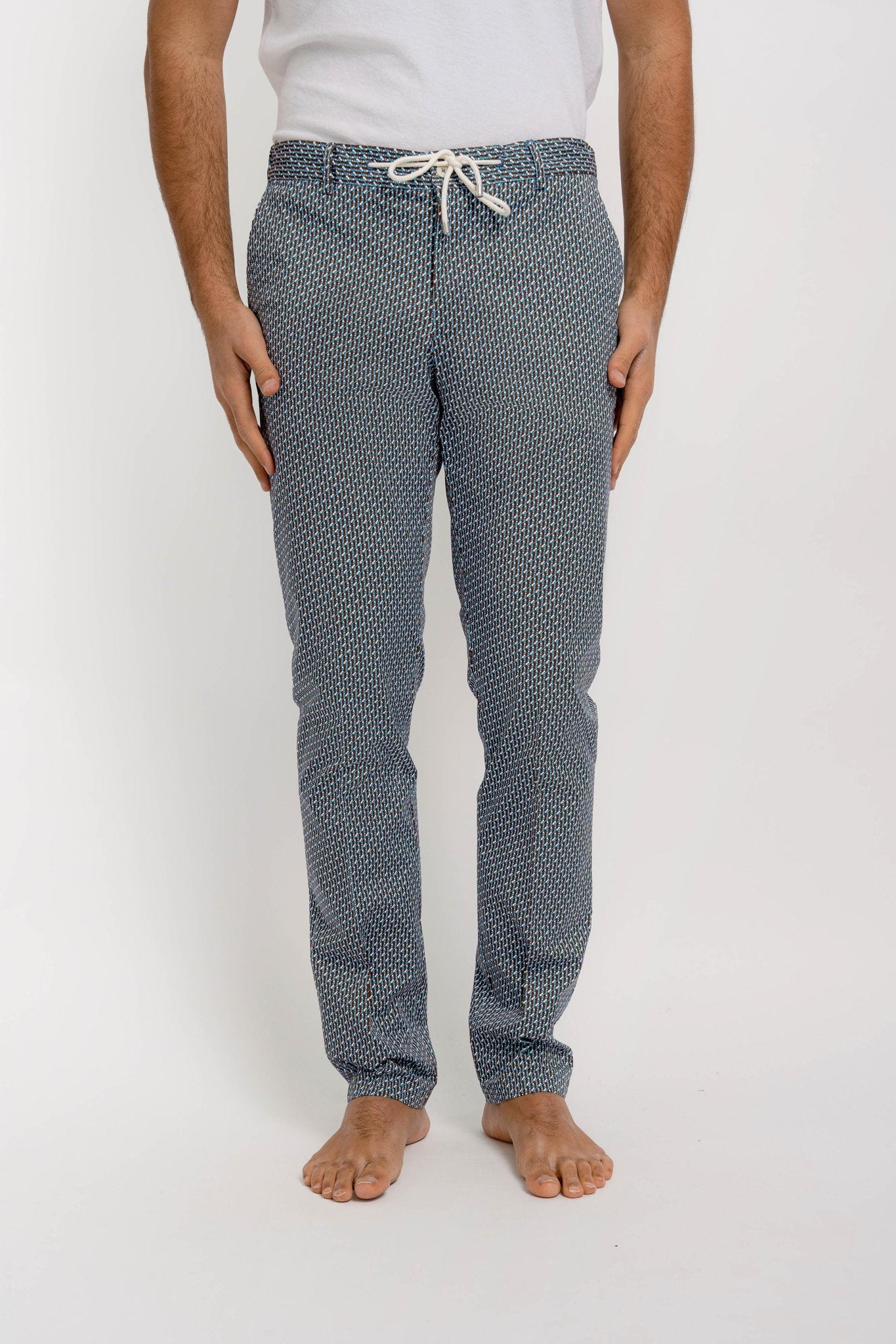 NICOLAS Cotton JZ Print Trousers - Pants - Jacques Zolty Saint Barths