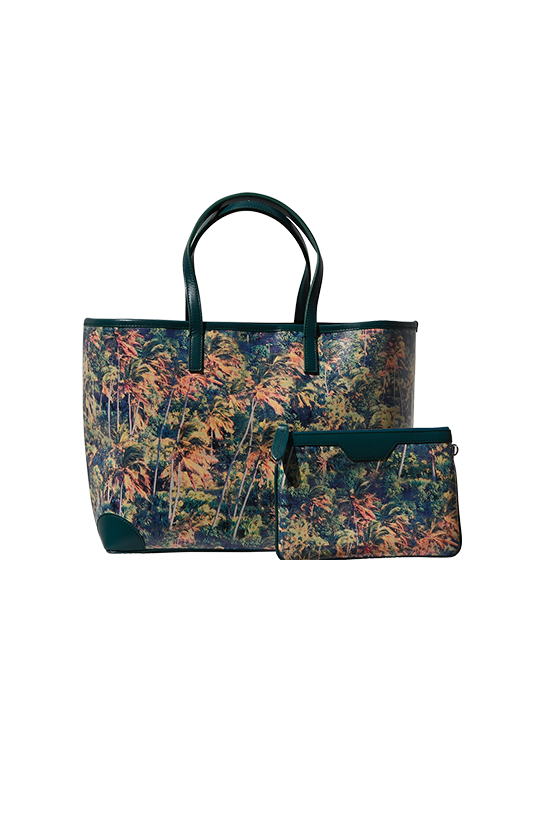 ANGELA  Accessories Shopping Bag Leather Jungle Print Colors