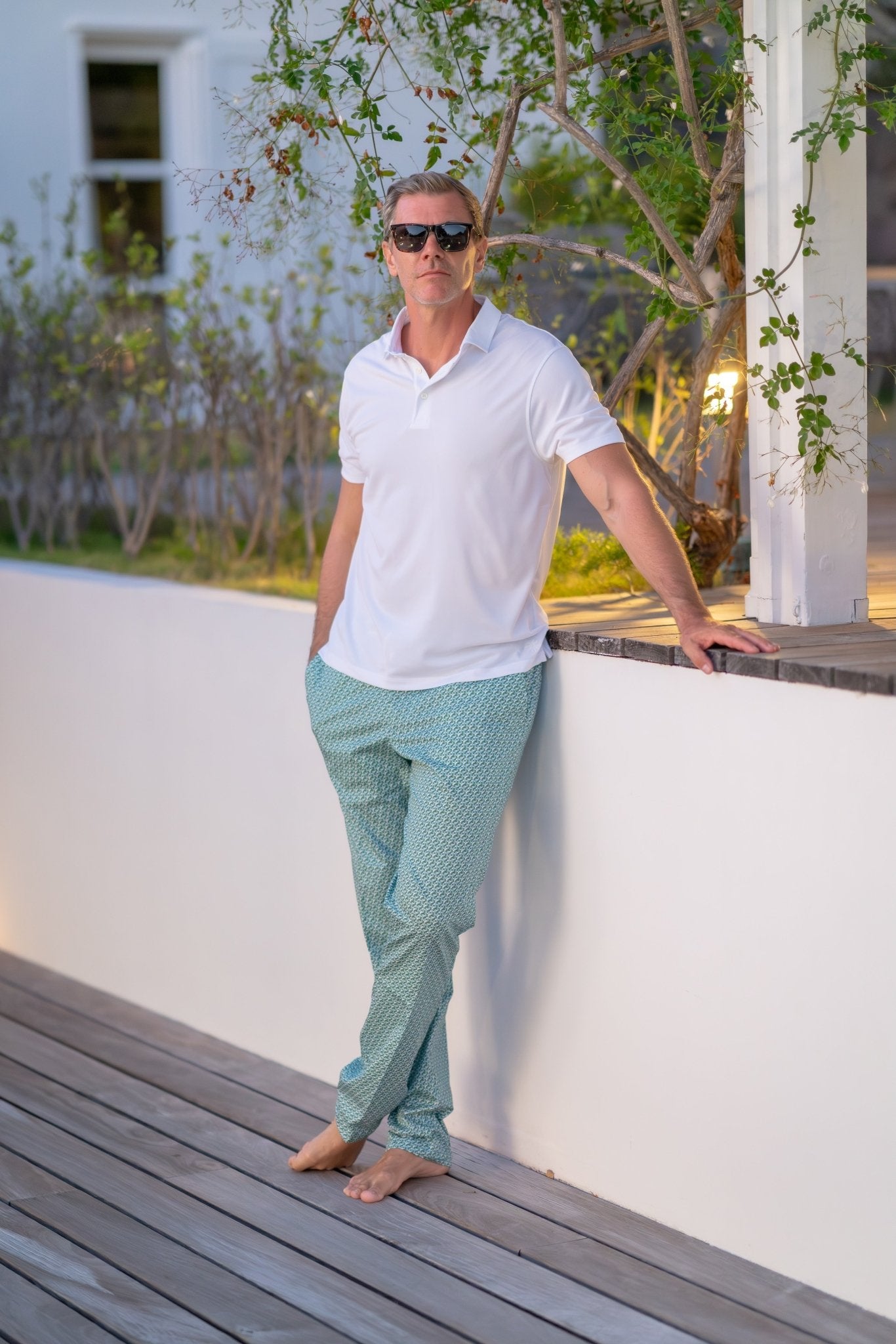 NICOLAS Cotton JZ Print Trousers - Pants - Jacques Zolty Saint Barths