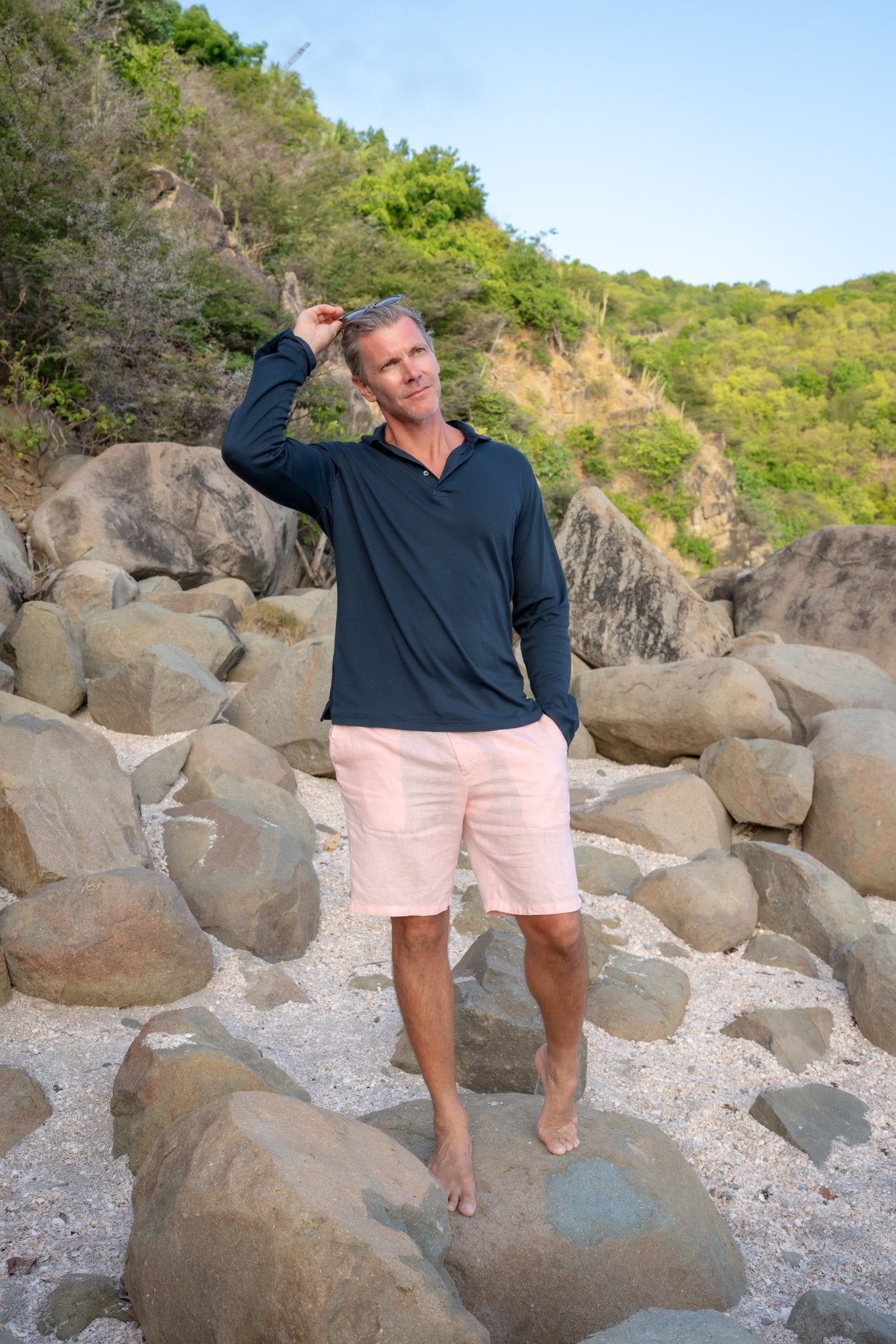 Patrick Cotton Polo Long Sleeve - T-Shirts & Polos - Jacques Zolty Saint Barths