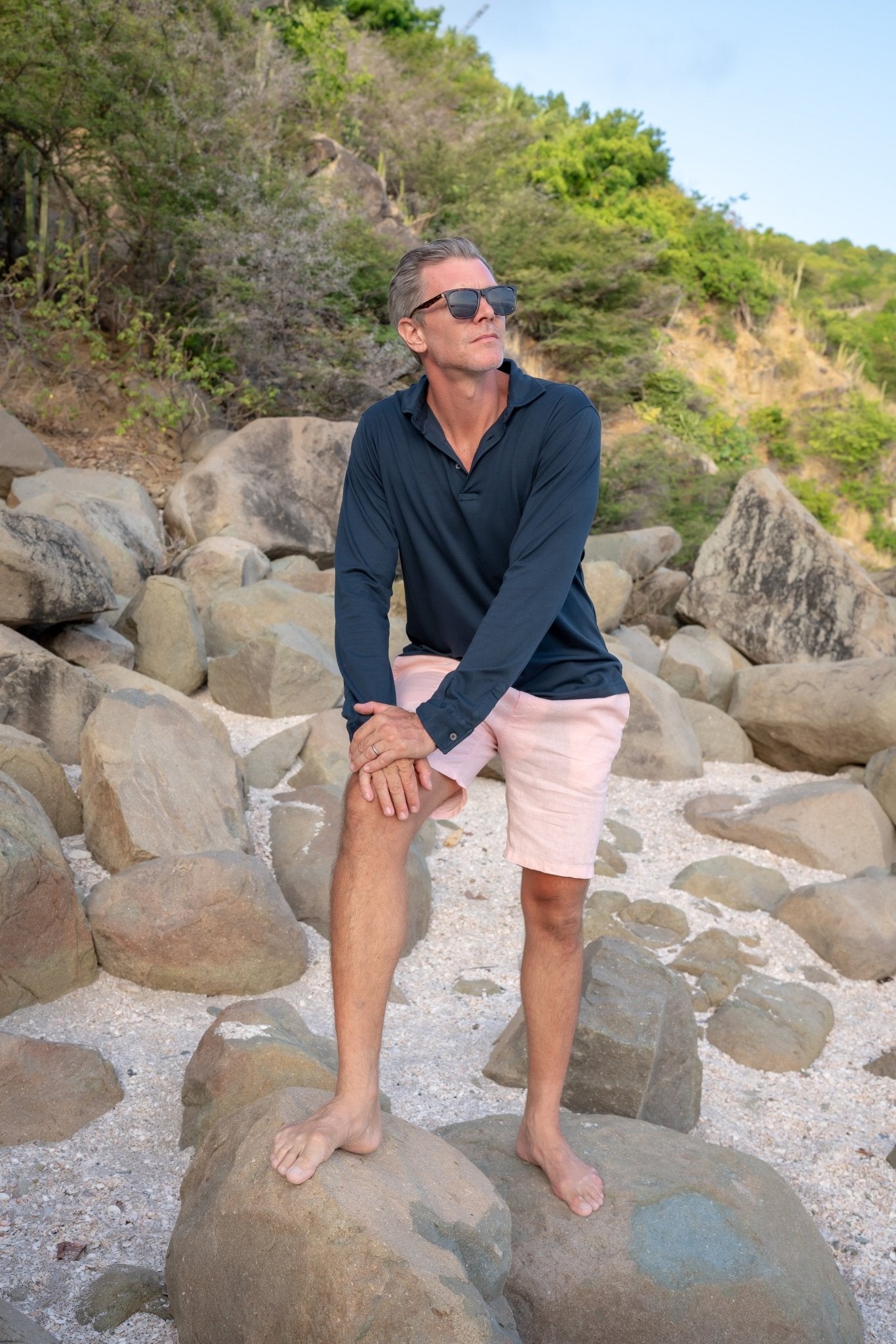 Patrick Cotton Polo Long Sleeve - T-Shirts & Polos - Jacques Zolty Saint Barths
