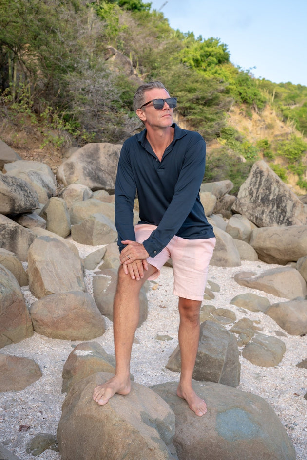 Patrick Cotton Polo Long Sleeve - T-Shirts & Polos - Jacques Zolty Saint Barths