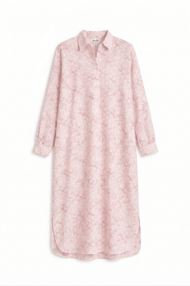 KATE Long Shirt Dress Palms Print - Dresses - Jacques Zolty Saint Barths