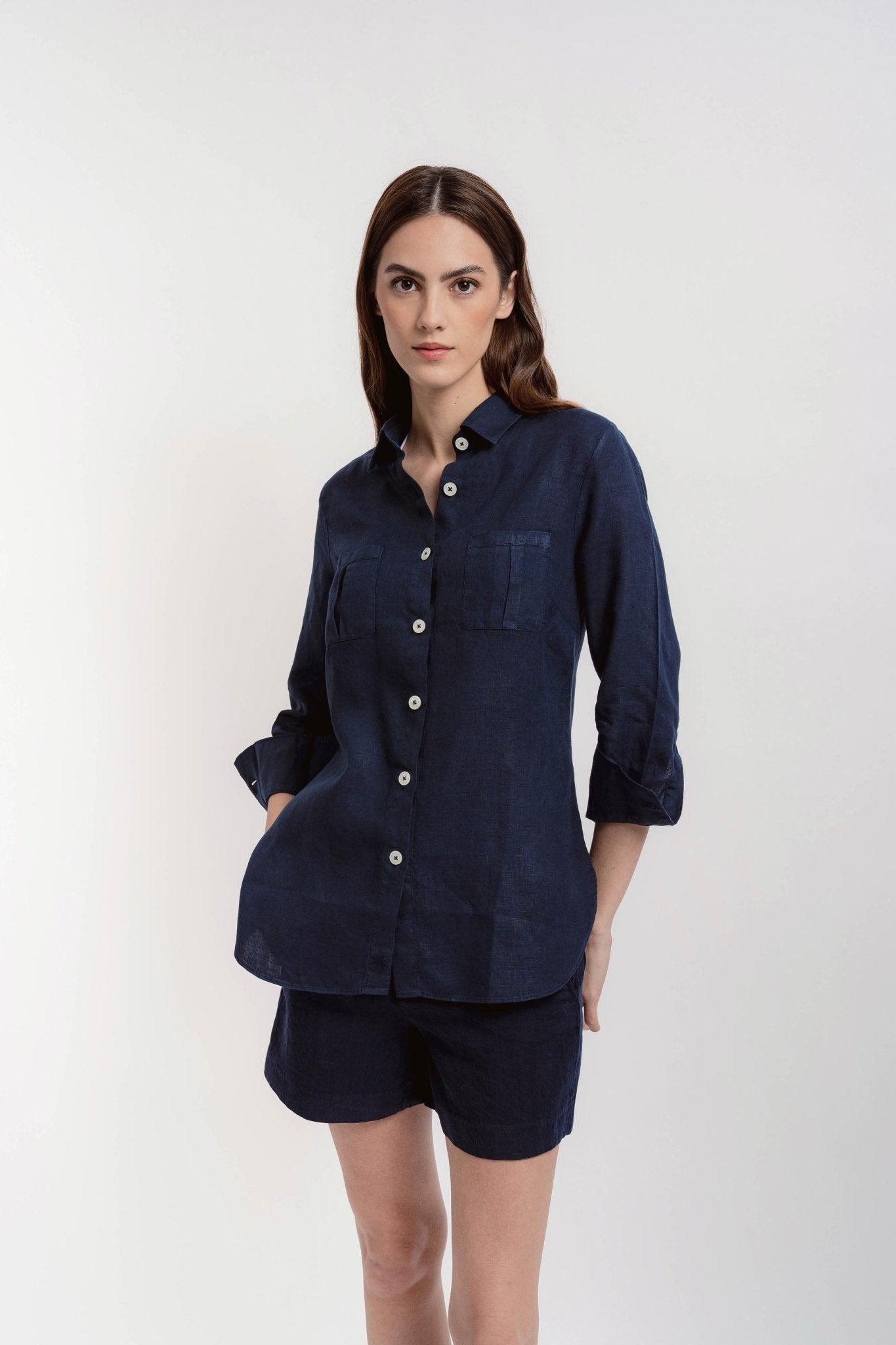 AUDREY Women's Linen Shirt - Shirts - Jacques Zolty Saint Barths