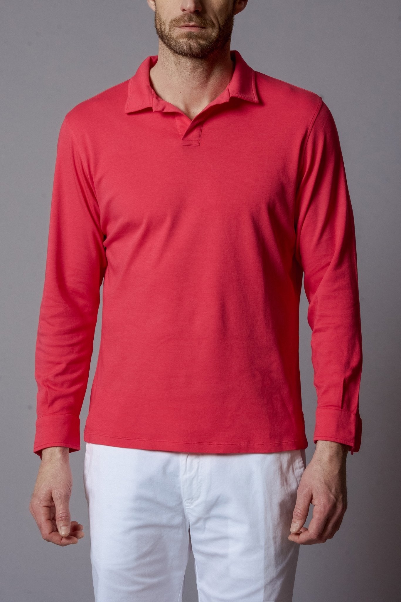 PAUL Long Sleeve Cotton Polo - T-Shirts & Polos - Jacques Zolty Saint Barths
