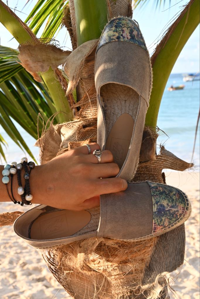 JACQUES Espadrilles Plomo Organic cotton and Jungle Print - Shoes - Jacques Zolty Saint Barths