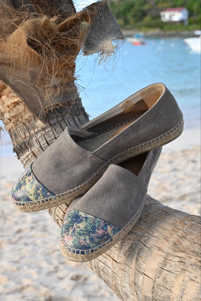 JACQUES Espadrilles Plomo Organic cotton and Jungle Print - Shoes - Jacques Zolty Saint Barths