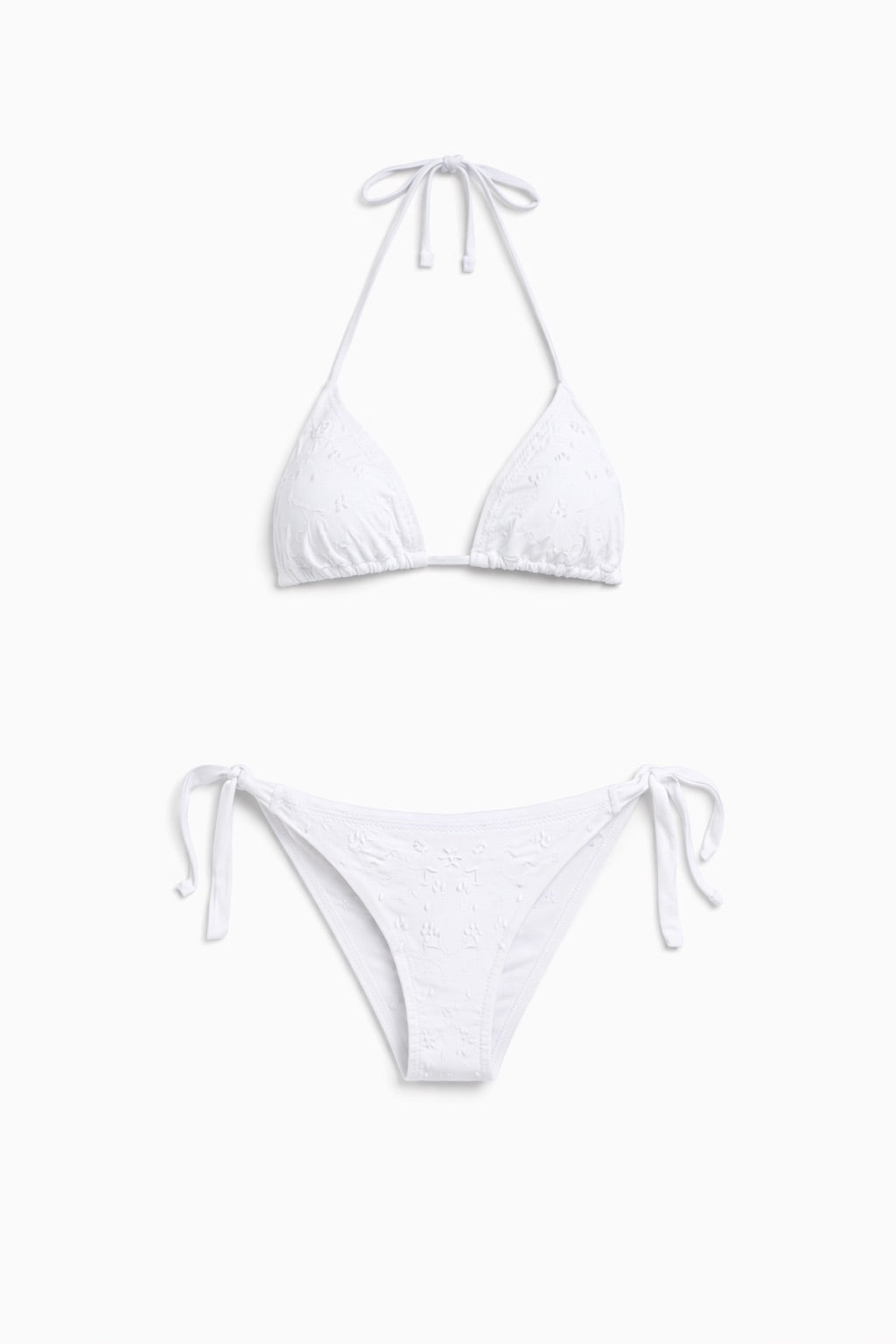 PATRI Womens Embroidered Bikini Triangle Top Tie side Bottom Several Colors