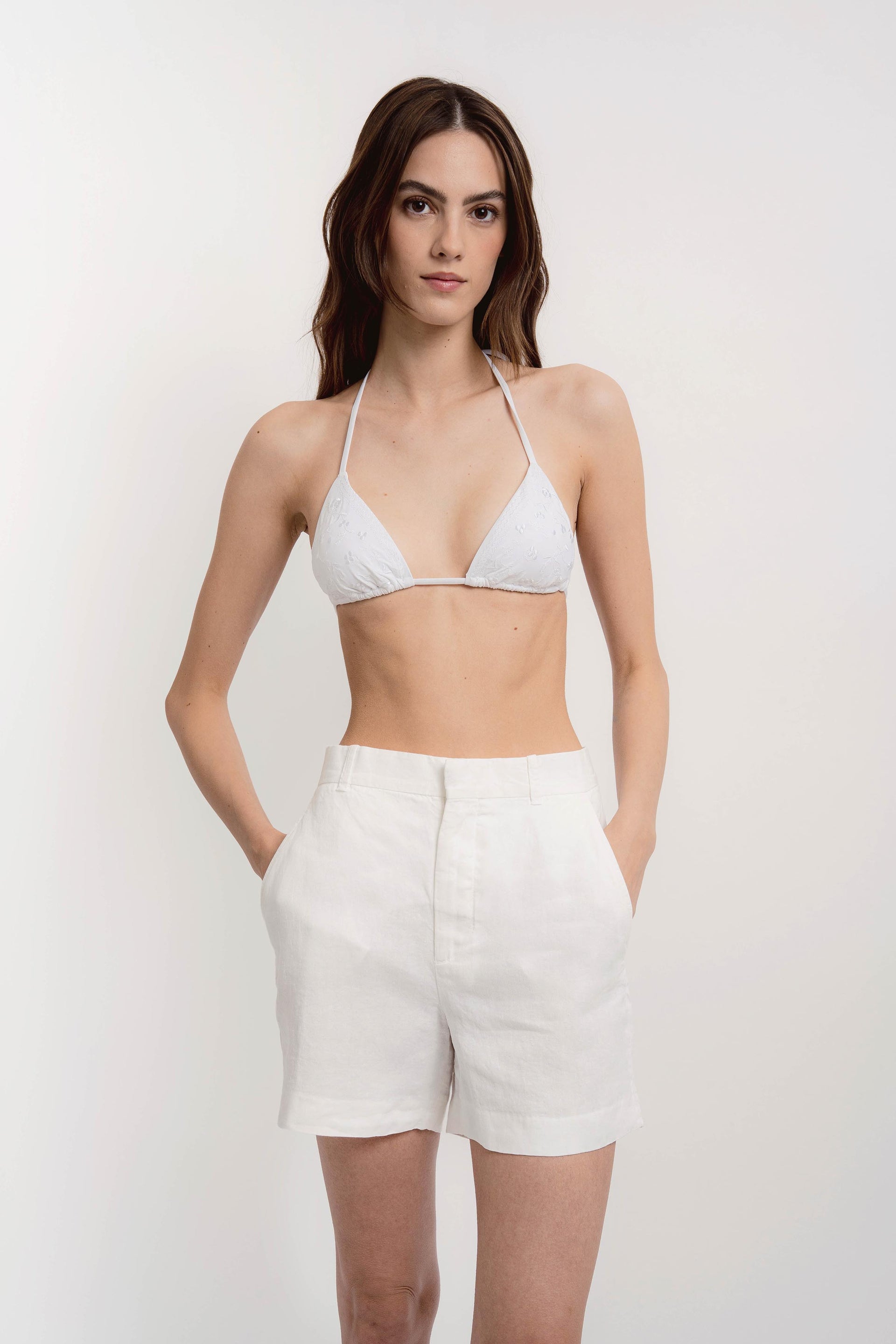 JOEY Womens Shorts Linen Solid Colors