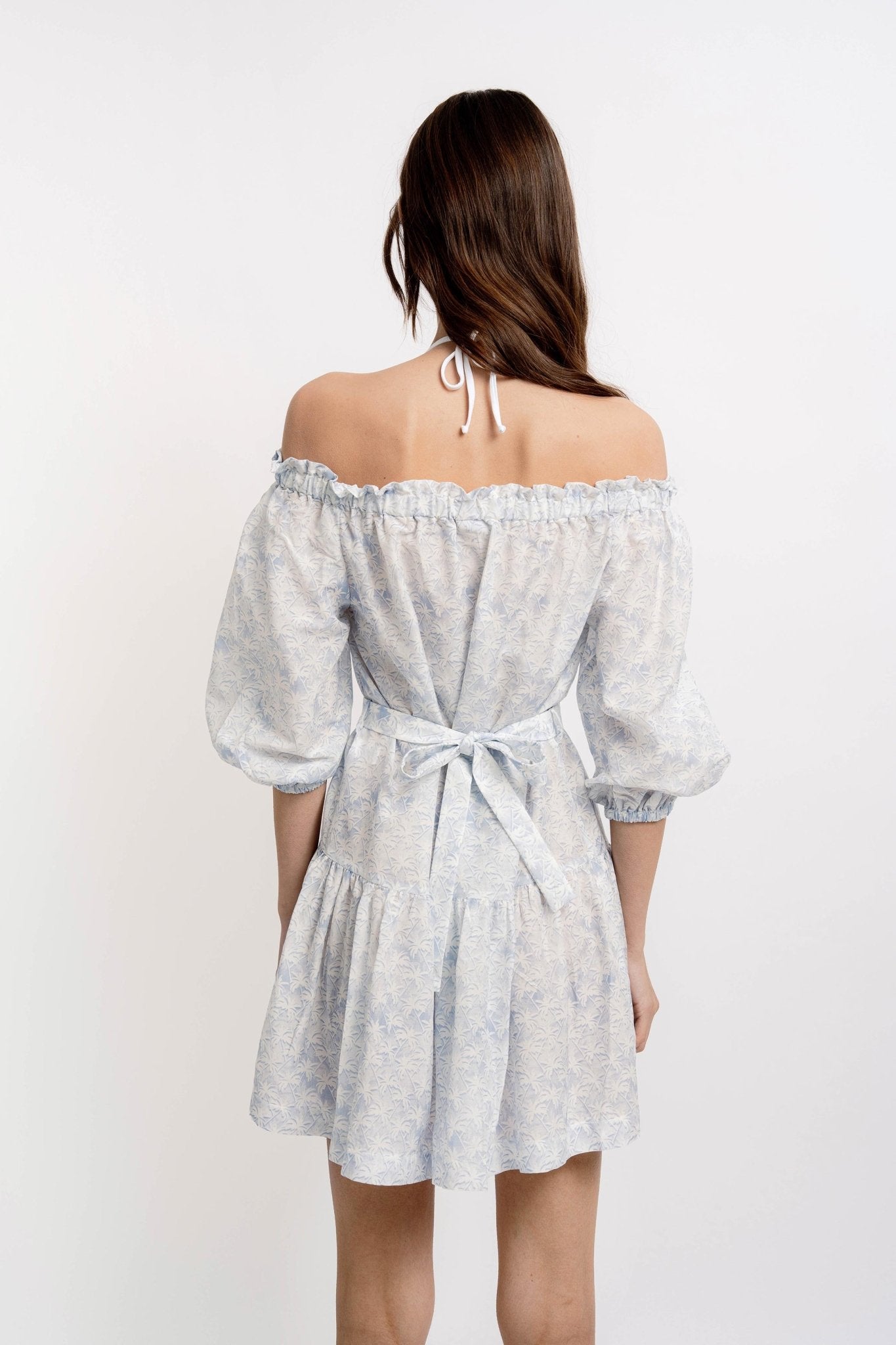GISELLE Women's Short Dress Palms Print - Dresses - Jacques Zolty Saint Barths