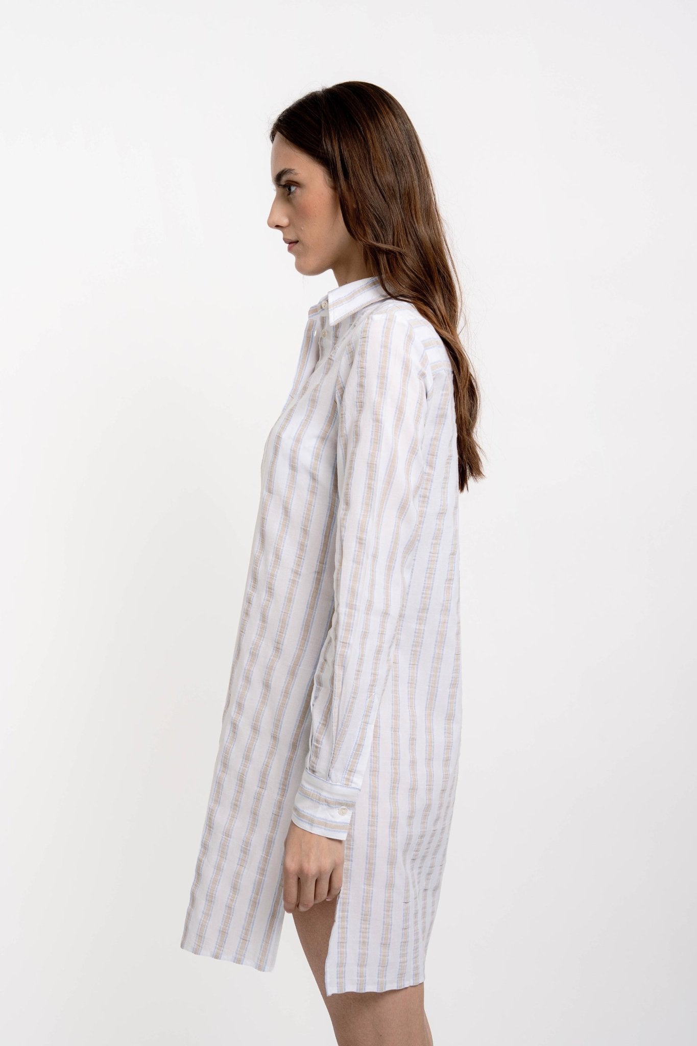 ALISHA Women's Long Striped Shirt - Dresses - Jacques Zolty Saint Barths