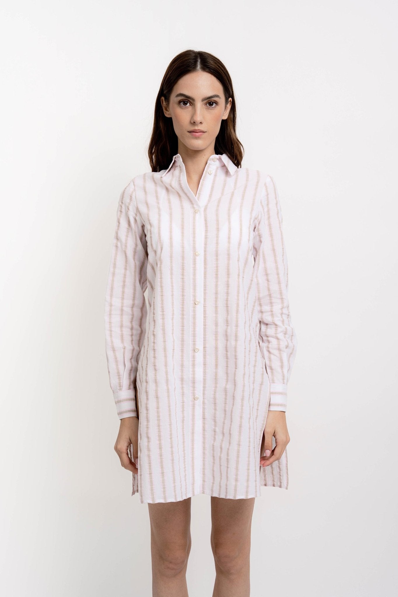 ALISHA Women's Long Striped Shirt - Dresses - Jacques Zolty Saint Barths