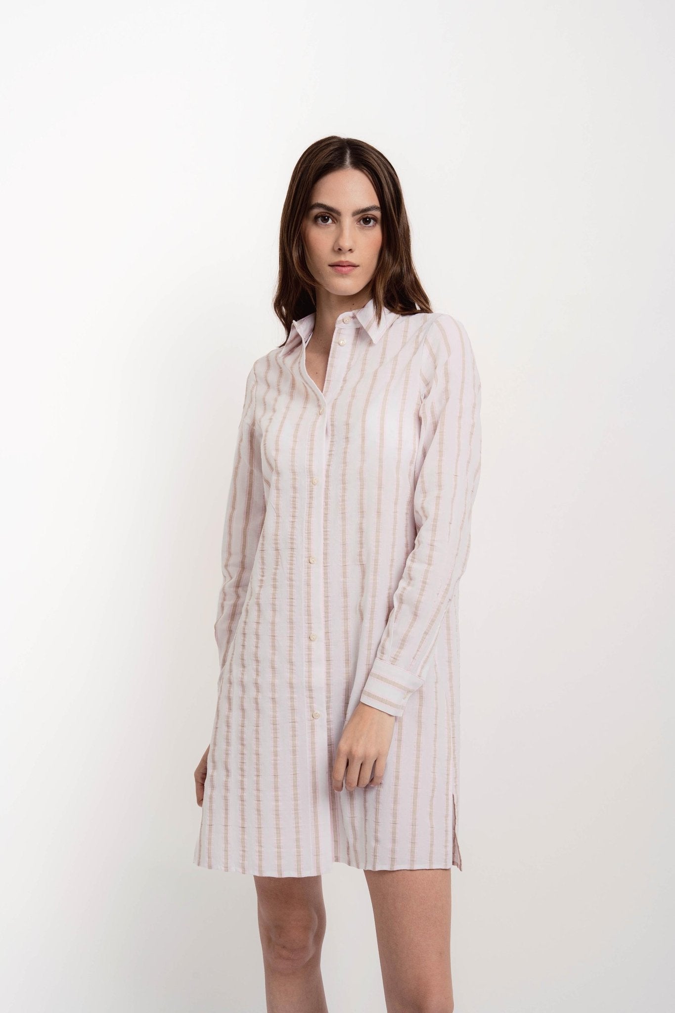 ALISHA Women's Long Striped Shirt - Dresses - Jacques Zolty Saint Barths