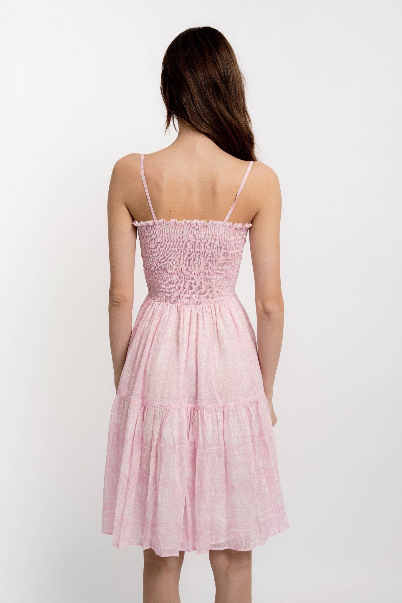 BROOKE Short Strap Dress Silky Cotton VM Print - Dresses - Jacques Zolty Saint Barths