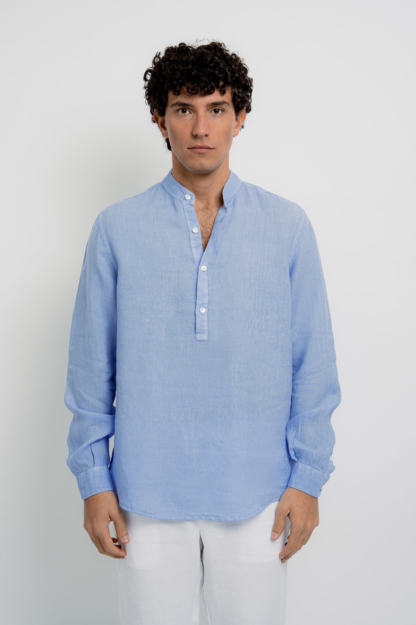 Louis Mens Linen Polo Long Sleeve