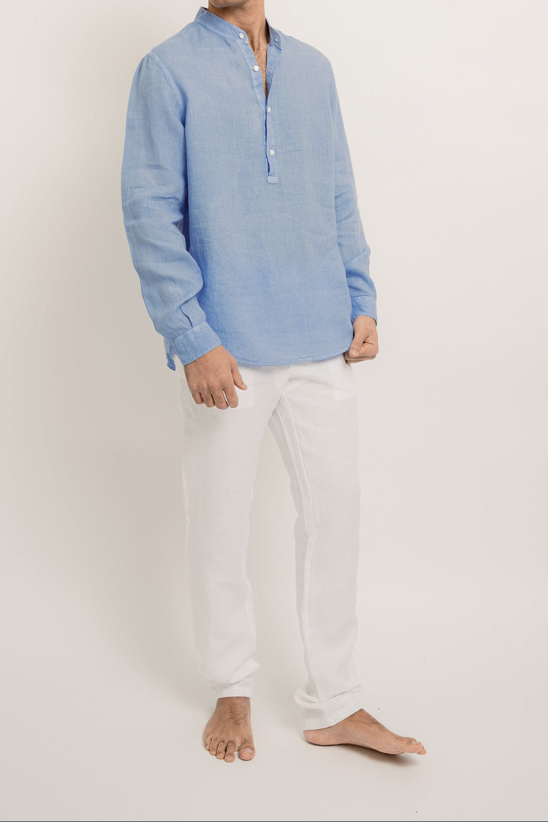 LOUIS Linen Polo Long Sleeve - T-Shirts & Polos - Jacques Zolty Saint Barths