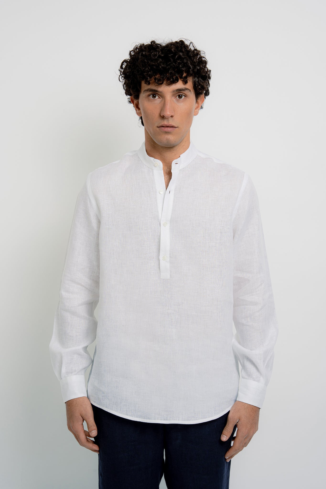 LOUIS Linen Polo Long Sleeve - T-Shirts & Polos - Jacques Zolty Saint Barths