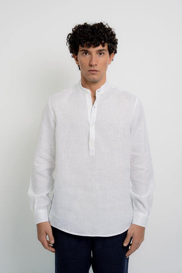 LOUIS Linen Polo Long Sleeve - T-Shirts & Polos - Jacques Zolty Saint Barths