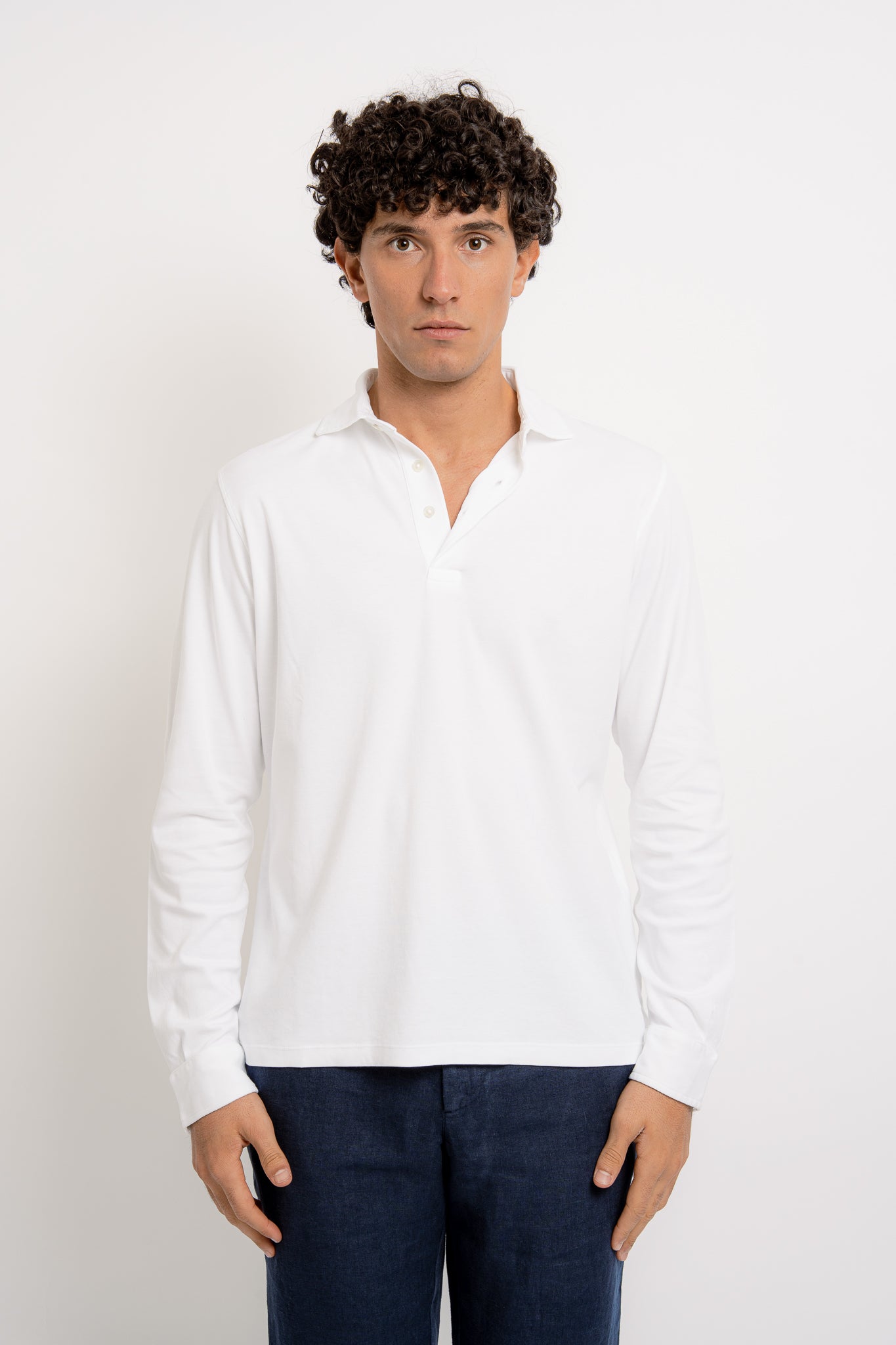 Patrick Long Sleeve Cotton Polo — Men's | Jacques Zolty