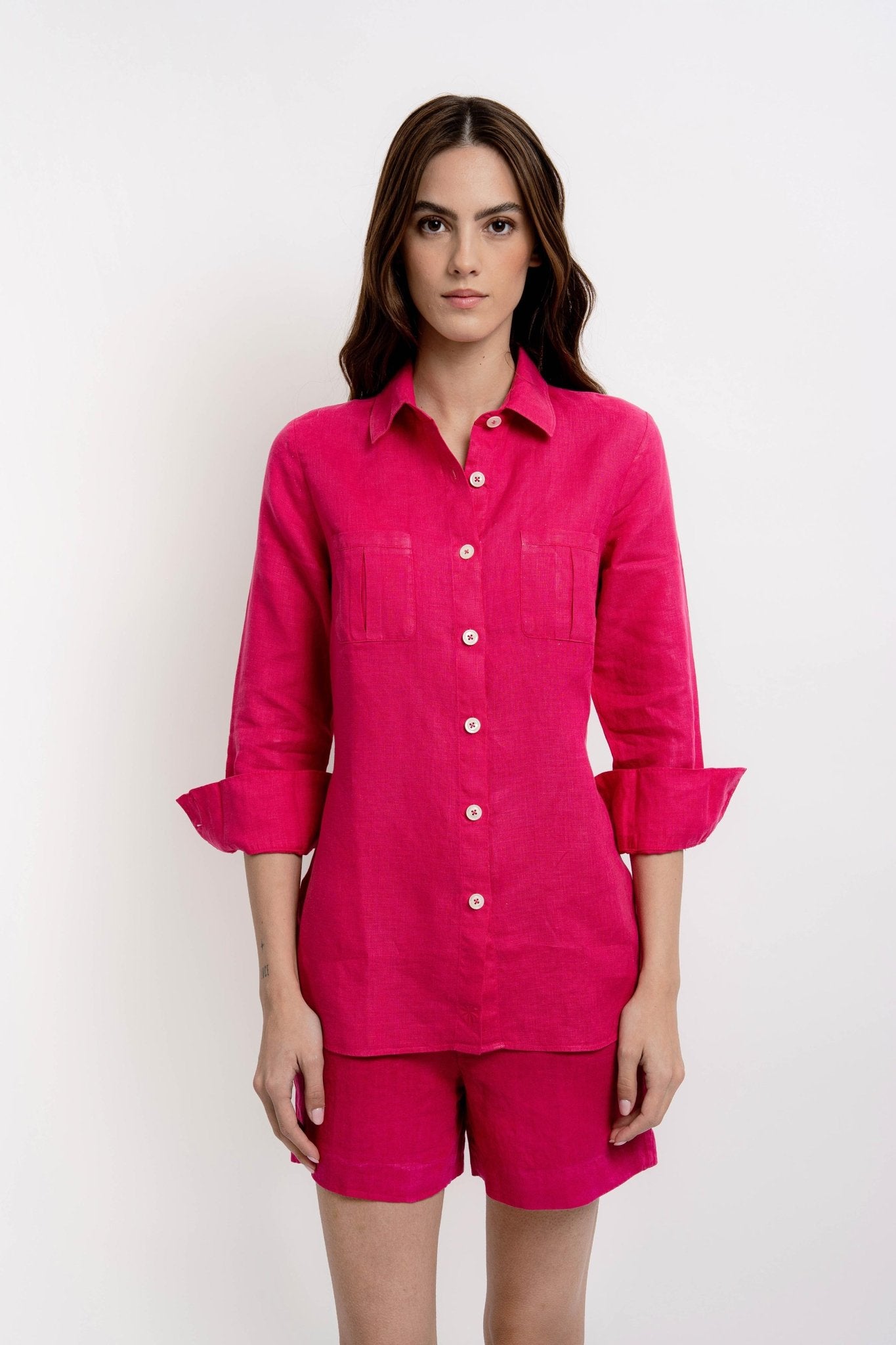 AUDREY Women's Linen Shirt - Shirts - Jacques Zolty Saint Barths