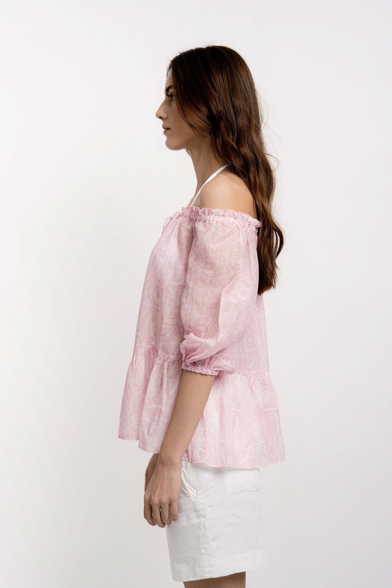 CHRISTY Round Collar Shirt Silky Cotton VM Print - Shirts - Jacques Zolty Saint Barths